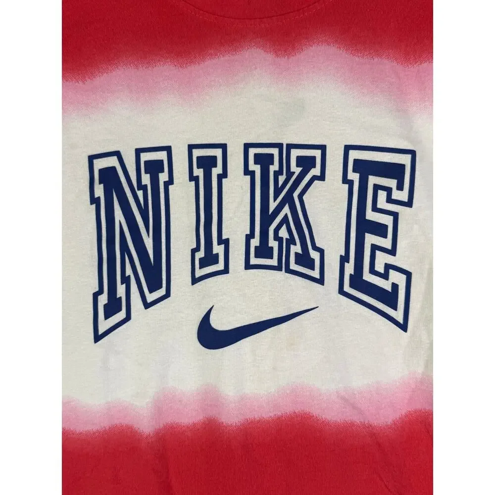 Nike Sportswear NSW Americana Tie Dye Shirt Foamposite Pro Red Blue Mens Medium‎